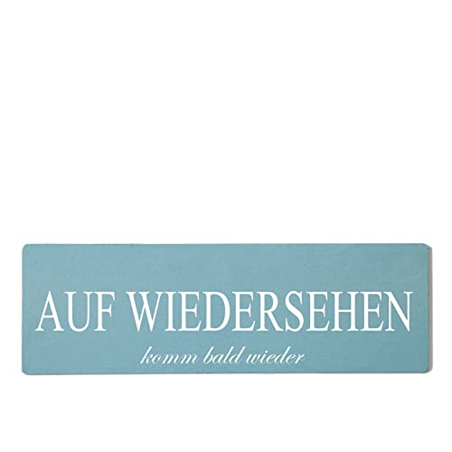 Dekoratives Schild Auf Wiedersehen komm bald wieder in hellblau zum Kleben von Homeyourself