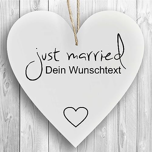Herzschild Holzherz Holzschild 16 x 16 cm mit just married mit dein Wunschtext in weiß Dekoschild Wandschild Schild Holz Herz individualisiert personalisiert Herzschild Holzherz Holzschild 16 x 16 cm mit just married mit dein Wunschtext in weiß Dekoschild Wandschild Schild Holz Herz individualisiert personalisiert von Homeyourself