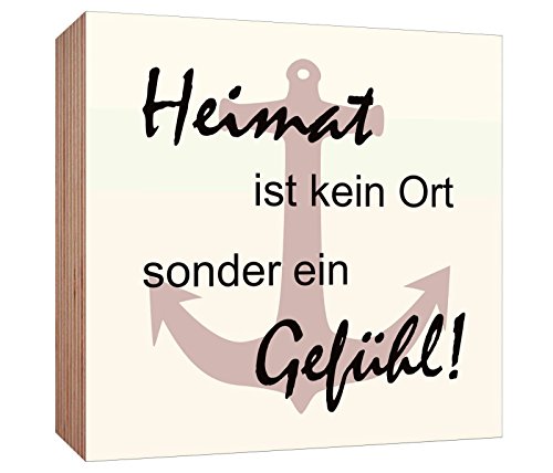 Holzschild Heimat ist kein Ort sondern EIN Gefühl beige Holzbild zum hinstellen oder aufhängen Bild mit Spruch aus Holz Wandschild Dekoschild von Homeyourself