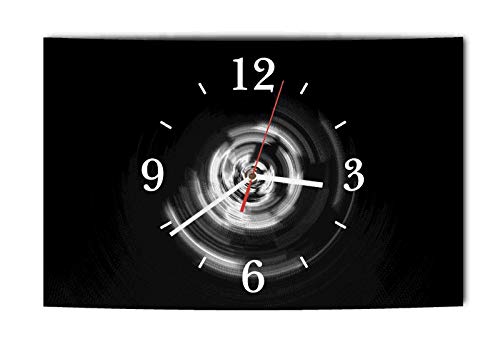 Homeyourself LAUTLOSE Designer Wanduhr Abstrakt Modern schwarz graumodern Dekoschild Abstrakt Bild 39 x 25 cm von Homeyourself