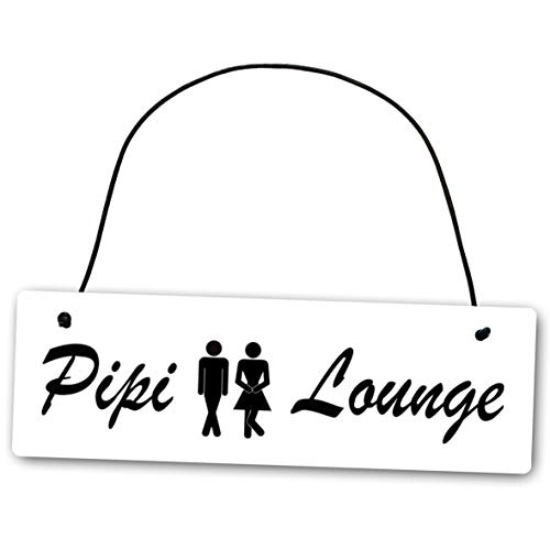 Homeyourself Metallschild PIPI Lounge 25 x 8 cm aus Alu Verbund (Alu, Kunststoff) für In- und Outdoor Deko Schild Dekoschild Wandschild außen und innen von Homeyourself