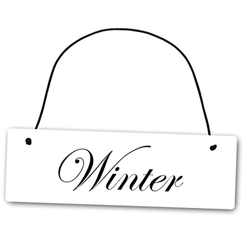 Homeyourself Metallschild Winter 25 x 8 cm aus Alu Verbund (Alu, Kunststoff) für In- und Outdoor Deko Schild Dekoschild Wandschild außen und innen von Homeyourself