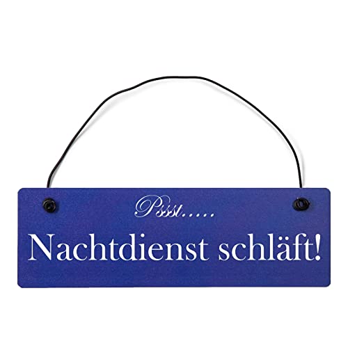 Homeyourself Pssst Nachtdienst schläft Dekoschild Türschild hellblau mit Draht Homeyourself Pssst Nachtdienst schläft Dekoschild Türschild hellblau mit Draht von Homeyourself