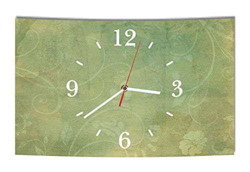 Homeyourself LAUTLOSE Designer Wanduhr Vintage grün modern Dekoschild Abstrakt Bild 39 x 25cm von Homeyourself