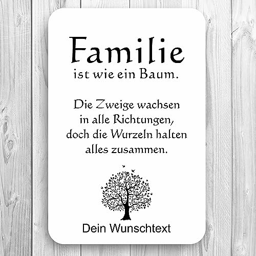 homeyourself - Holzschild Deko Schild personalisiert mit Druck/Wunschtext -Familie ist wie ein Baum - individualisiert 20 x 30 cm von Homeyourself