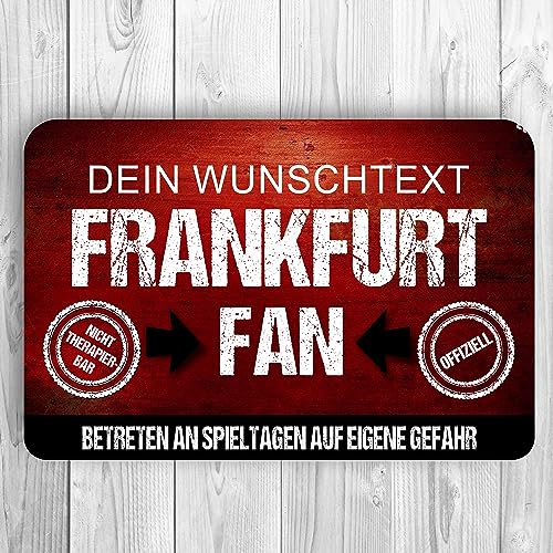 homeyourself - Holzschild Deko Schild personalisiert mit Druck/Wunschtext - Frankfurt Fan Fußballschild - individualisiert 20 x 30 cm von Homeyourself