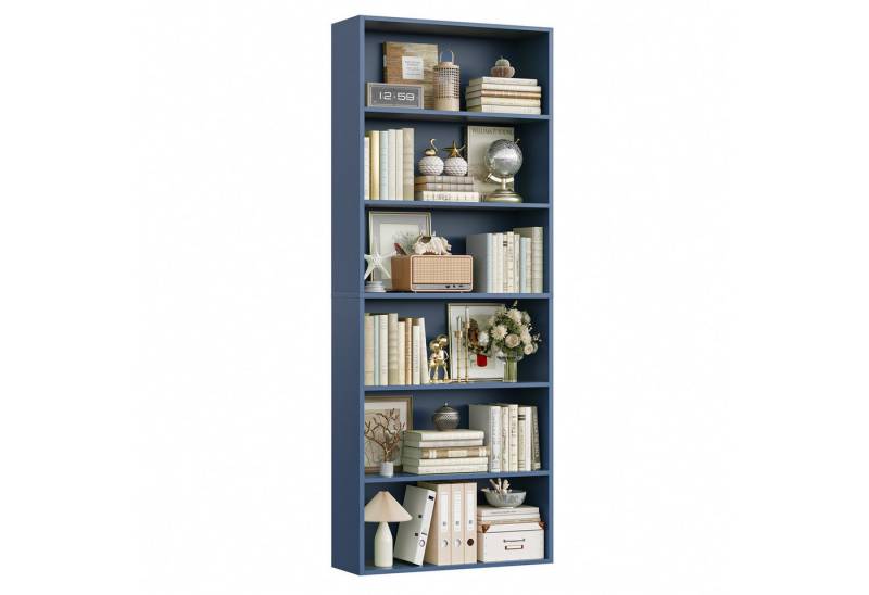 Homfa Bücherregal, Standregal Büroregal Raumteiler mit 6 Fächern Blau Homfa Bücherregal, Standregal Büroregal Raumteiler mit 6 Fächern Blau von Homfa