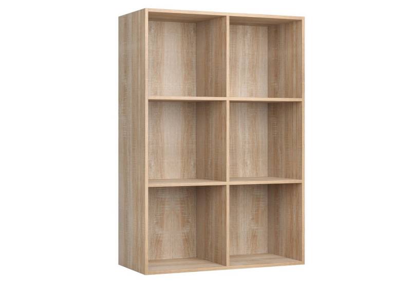 Homfa Bücherregal, Standregal mit 6 Fächern, Würfelregal, Regal eiche 65,5x30x97cm von Homfa