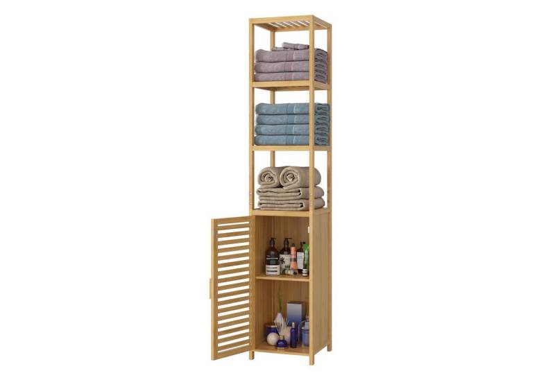 Homfa Hochschrank aus Bambus Badezimmer-Hochschrank Badregal 169cm von Homfa