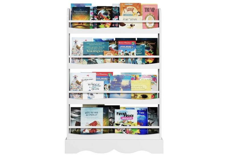 Homfa Kinderregal Kinderbücherregal Wandregal, Bücherregal mit 4 Ablagen aus Holz 118x80x11.5 cm von Homfa