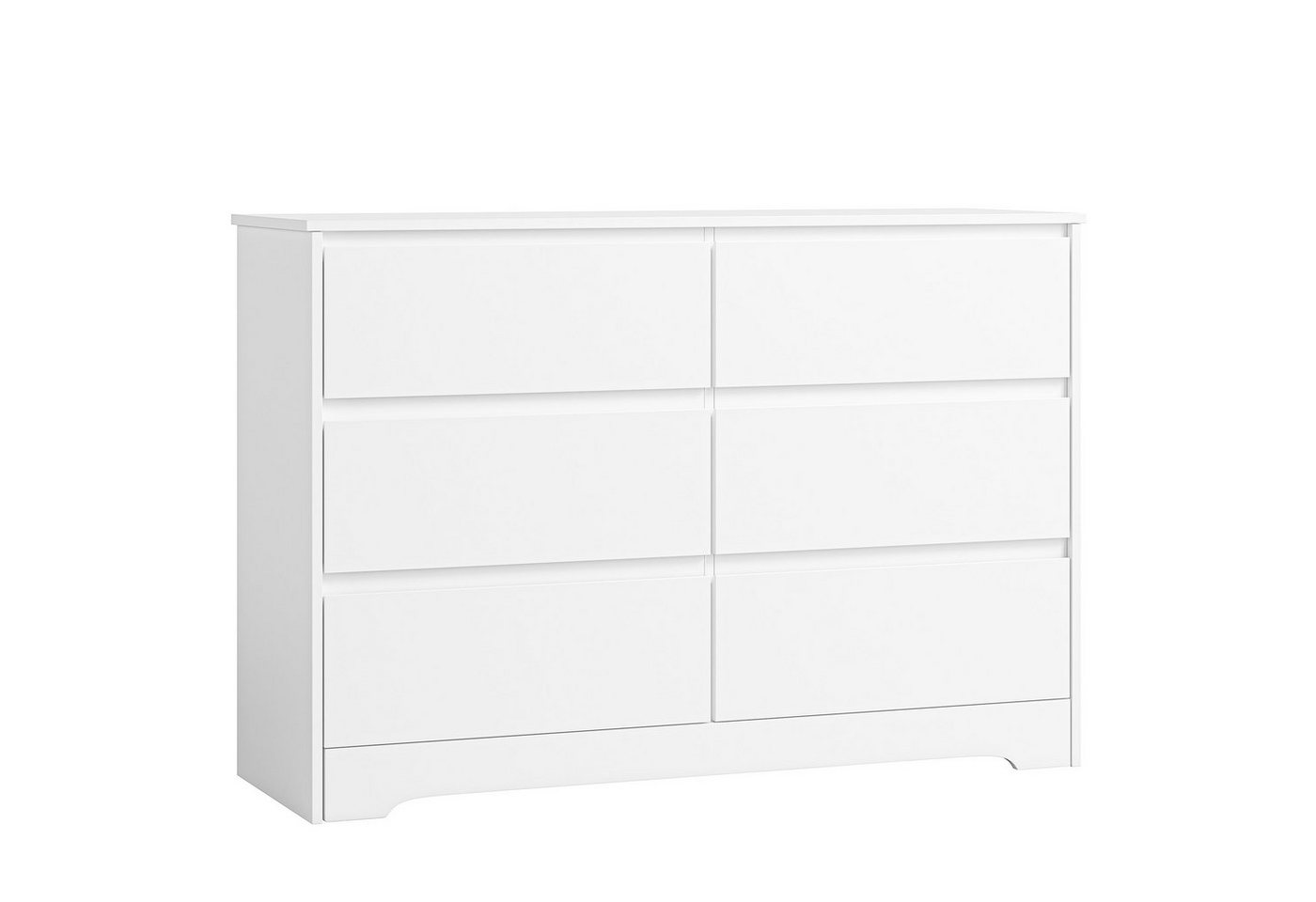 Homfa Kommode, Sideboard mit 6 Schubladen, Schlafzimmer Kommode, weiß, 120x40x80cm von Homfa