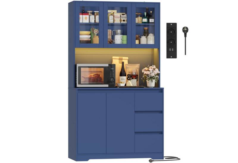 Homfa Küchenbuffet mit LED Küchenschrank Buffetschrank Sideboard blau mit Steckdosenleiste & Arbeitsplatte 180x100x38,5cm Homfa Küchenbuffet mit LED Küchenschrank Buffetschrank Sideboard blau mit Steckdosenleiste & Arbeitsplatte 180x100x38,5cm von Homfa