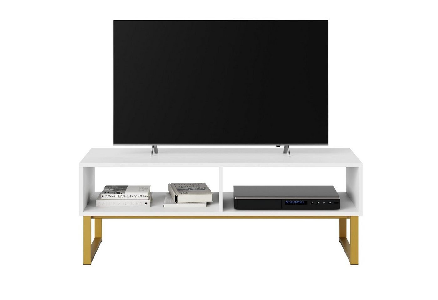 Homfa Lowboard, TV Schrank 108cm Fernsehtisch 2 Fächer Board Fernsehschrank von Homfa