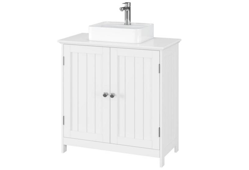 Homfa Waschbeckenunterschrank Unterschrank Badezimmerschrank weiß, aus Holz, 60x30x60cm von Homfa