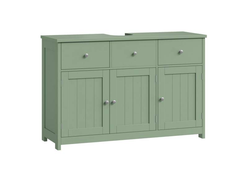 Homfa Waschbeckenunterschrank Unterschrank Badezimmerschrank mit 2 Schubladen und 3 Türen, Breite 100 cm, freistehend von Homfa