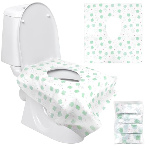 Homgaty 20 Stück Einweg Toilettensitzbezug, Einweg Toilettenauflage für Kinder, Toilette Auflage Sitzbezug Übergroßer XL WC-Sitz Matte Toilettenpapier für Einkaufszentren, Krankenhaus, Büro von Homgaty