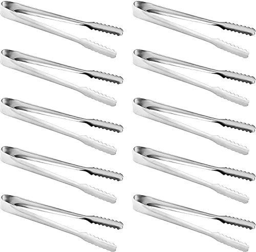 Homgaty Eiszange Set, 10 Stück Edelstahl Zuckerzange Eiswürfelzange Salatzange Gebäckzange Süßigkeiten Candy Clip Servierzange Küchenzange für Hochzeit Party Bar Büfett Grill Picknick von Homgaty