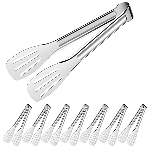 Homgaty Küchenzange Set, 8 Stück 7 Zoll Edelstahl Servierzange Gebäckzange Zuckerzange Eiszange Eiswürfelzange Salatzange Süßigkeiten Zange für Hochzeit Party Candy Bar Büfett Grill Picknick von Homgaty