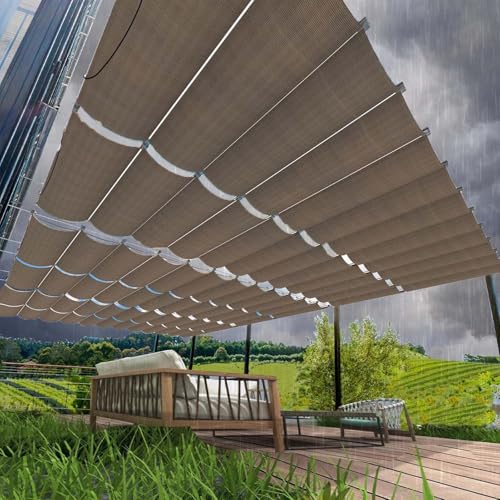 Einziehbar Welle Sonnensegel Verstellbar Schattenabdeckung, Sonnenschutz UV-Schutz Wetterfest Bohren Reißfest Schattenabdeckung mit ösen und Seil für Pergola für Balkon und Garten Einziehbar Welle Sonnensegel Verstellbar Schattenabdeckung, Sonnenschutz UV-Schutz Wetterfest Bohren Reißfest Schattenabdeckung mit ösen und Seil für Pergola für Balkon und Garten von Homgo