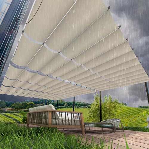 Einziehbar Welle Sonnensegel Verstellbar Schattenabdeckung, Sonnenschutz UV-Schutz Wetterfest Bohren Reißfest Schattenabdeckung mit ösen und Seil für Pergola für Balkon und Garten Einziehbar Welle Sonnensegel Verstellbar Schattenabdeckung, Sonnenschutz UV-Schutz Wetterfest Bohren Reißfest Schattenabdeckung mit ösen und Seil für Pergola für Balkon und Garten von Homgo