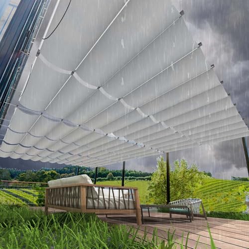 Einziehbar Welle Sonnensegel Verstellbar Schattenabdeckung, Sonnenschutz UV-Schutz Wetterfest Bohren Reißfest Schattenabdeckung mit ösen und Seil für Pergola für Balkon und Garten Einziehbar Welle Sonnensegel Verstellbar Schattenabdeckung, Sonnenschutz UV-Schutz Wetterfest Bohren Reißfest Schattenabdeckung mit ösen und Seil für Pergola für Balkon und Garten von Homgo