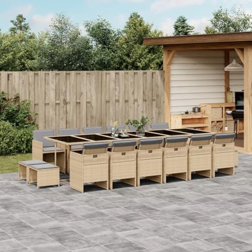 Homgoday 17-TLG. Garten Essgruppe mit Kissen Beigemischung Poly Rattan Gartenmöbel Set Möbelsets Balkonmöbel Sitzgruppe Gartentisch mit Stühle Terrassenmöbel Möbel Homgoday 17-TLG. Garten Essgruppe mit Kissen Beigemischung Poly Rattan Gartenmöbel Set Möbelsets Balkonmöbel Sitzgruppe Gartentisch mit Stühle Terrassenmöbel Möbel von Homgoday