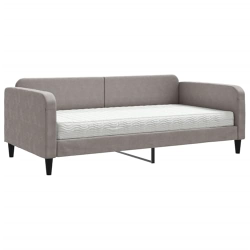 Homgoday 2-in-1 Tagesbett mit Matratze, Taupe, 223x110x75 cm, für Wohnzimmer oder Schlafzimmer - Komfortables Schlafsofa Model3196806 von Homgoday