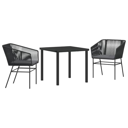 Homgoday 3-teiliges Garten-Esstisch-Set mit Kissen Schwarz Poly-Rattan Outdoor M?Bel mit Sessel Model3380918 Homgoday 3-teiliges Garten-Esstisch-Set mit Kissen Schwarz Poly-Rattan Outdoor M?Bel mit Sessel Model3380918 von Homgoday