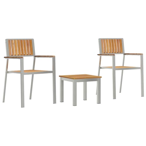 Homgoday 3-teiliges Garten-Esszimmer-Set aus massivem Teakholz, stapelbare Gartenstühle 2 Stück aus massivem Teakholz und Metall Outdoor M?Bel mit Sessel Model3334846 Homgoday 3-teiliges Garten-Esszimmer-Set aus massivem Teakholz, stapelbare Gartenstühle 2 Stück aus massivem Teakholz und Metall Outdoor M?Bel mit Sessel Model3334846 von Homgoday