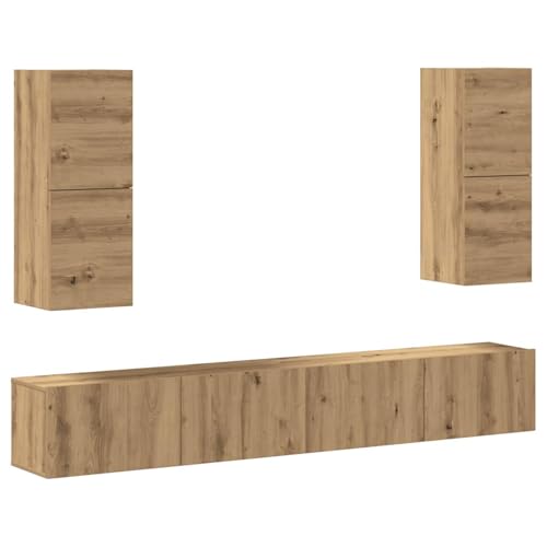 Homgoday 4-TLG. TV-Schrank-Set Wandmontage Artisan-Eiche Holzwerkstoff TV Table Model3329018 Homgoday 4-TLG. TV-Schrank-Set Wandmontage Artisan-Eiche Holzwerkstoff TV Table Model3329018 von Homgoday