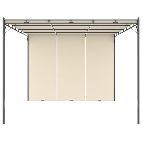 Homgoday 4x3m Creme Gartenpavillon mit Schiebedach & Seitenvorhang - Stahl & Polyester Model47994 Homgoday 4x3m Creme Gartenpavillon mit Schiebedach & Seitenvorhang - Stahl & Polyester Model47994 von Homgoday