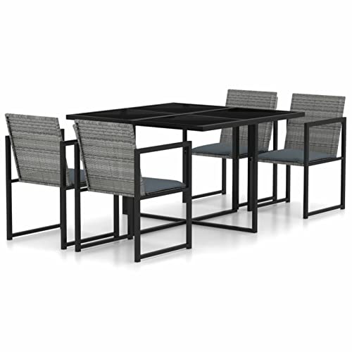 Homgoday 5-TLG. Garten Essgruppe Gartenmöbel Set Sitzgruppe Gartengarnitur mit Kissen Sitzgarnitur Gartenset Garten Balkon Terrasse Poly Rattan Grau Homgoday 5-TLG. Garten Essgruppe Gartenmöbel Set Sitzgruppe Gartengarnitur mit Kissen Sitzgarnitur Gartenset Garten Balkon Terrasse Poly Rattan Grau von Homgoday