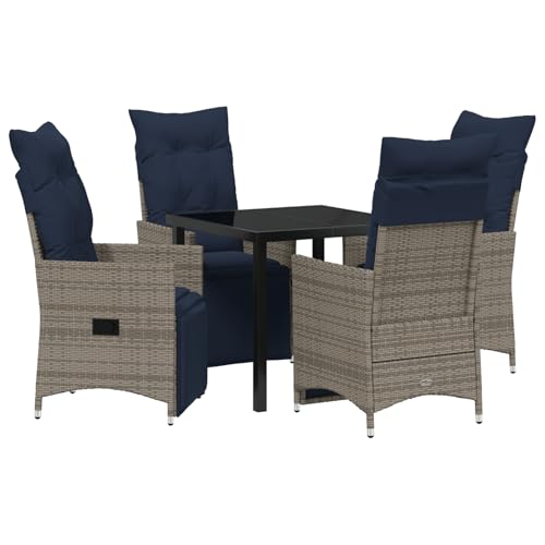 Homgoday 5-teilige Garten Essgruppe mit Kissen Grau Poly Rattan, Gartentisch Schwarz 80x80x73 cm Sicherheitsglas Outdoor M?Bel mit Sessel Model3379598 Homgoday 5-teilige Garten Essgruppe mit Kissen Grau Poly Rattan, Gartentisch Schwarz 80x80x73 cm Sicherheitsglas Outdoor M?Bel mit Sessel Model3379598 von Homgoday