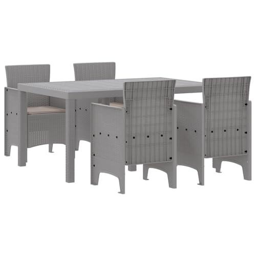Homgoday 5-teilige Garten Essgruppe mit Kissen Hellgraues Poly Rattan Outdoor M?Bel mit Sessel Model3378708 Homgoday 5-teilige Garten Essgruppe mit Kissen Hellgraues Poly Rattan Outdoor M?Bel mit Sessel Model3378708 von Homgoday