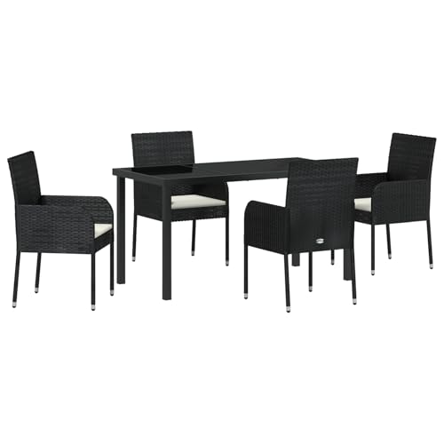 Homgoday 5-teilige Garten-Essgruppe mit Kissen schwarzes Poly-Rattan Outdoor M?Bel mit Sessel Model3380101 Homgoday 5-teilige Garten-Essgruppe mit Kissen schwarzes Poly-Rattan Outdoor M?Bel mit Sessel Model3380101 von Homgoday