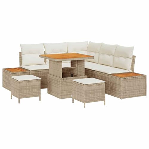 Homgoday 5-teiliges Beige Natur Rattan Garten-Sofa Set, max. 6 Personen, Outdoor Model3362911 von Homgoday