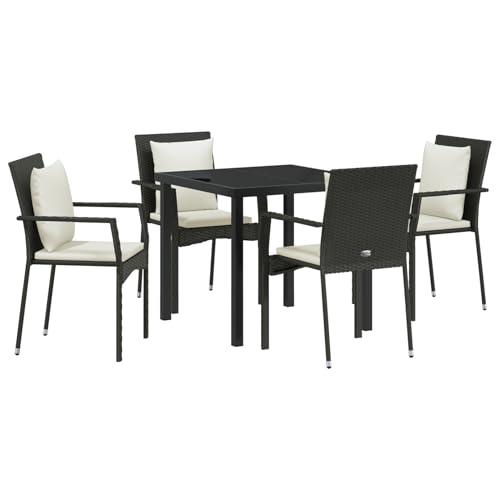 Homgoday 5-teiliges Garten-Dining-Set mit Kissen - Schwarzes Poly-Rattan Outdoor M?Bel mit Sessel Model3380072 Homgoday 5-teiliges Garten-Dining-Set mit Kissen - Schwarzes Poly-Rattan Outdoor M?Bel mit Sessel Model3380072 von Homgoday