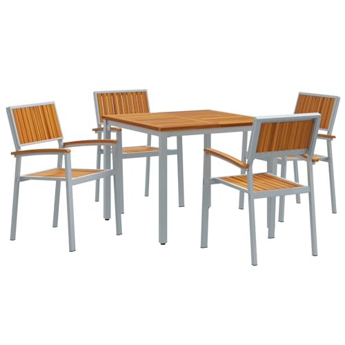 Homgoday 5-teiliges Garten-Esszimmer-Set aus massivem Akazienholz und Metall Outdoor M?Bel mit Sessel Model3284422 Homgoday 5-teiliges Garten-Esszimmer-Set aus massivem Akazienholz und Metall Outdoor M?Bel mit Sessel Model3284422 von Homgoday