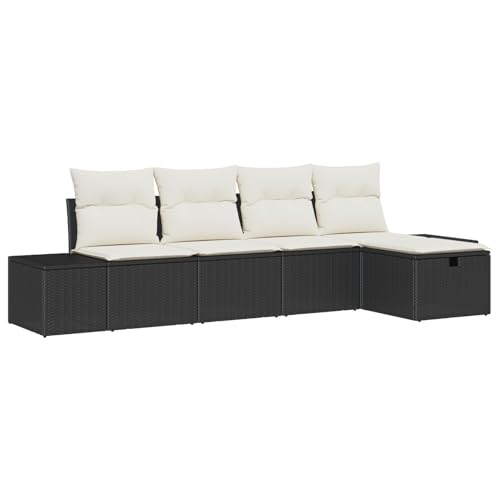 Homgoday 5-teiliges Garten Sofa Set mit Kissen Schwarz Poly Rattan Sofa Im Freien Model3360688 Homgoday 5-teiliges Garten Sofa Set mit Kissen Schwarz Poly Rattan Sofa Im Freien Model3360688 von Homgoday