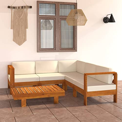 Homgoday 6-TLG. Gartenlounge Set Gartenmöbel Set Gartensofa Sitzgruppe Gartenlounge Gartengarnitur Loungemöbel Sitzgarnitur mit Creme Auflagen Massivholz Akazie Homgoday 6-TLG. Gartenlounge Set Gartenmöbel Set Gartensofa Sitzgruppe Gartenlounge Gartengarnitur Loungemöbel Sitzgarnitur mit Creme Auflagen Massivholz Akazie von Homgoday