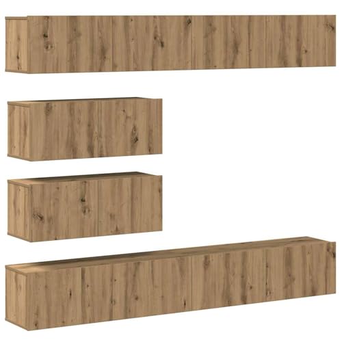Homgoday 6-TLG. TV-Schrank-Set Wandmontage Artisan-Eiche Holzwerkstoff TV Table Model3329150 Homgoday 6-TLG. TV-Schrank-Set Wandmontage Artisan-Eiche Holzwerkstoff TV Table Model3329150 von Homgoday