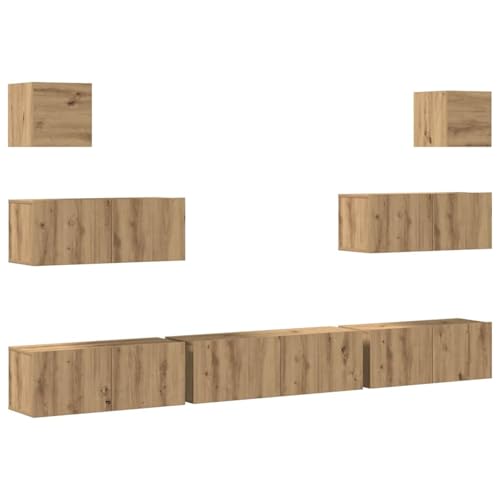 Homgoday 7-TLG. TV-Schrank-Set Wandmontage Artisan-Eiche Holzwerkstoff TV Table Model3329212 Homgoday 7-TLG. TV-Schrank-Set Wandmontage Artisan-Eiche Holzwerkstoff TV Table Model3329212 von Homgoday