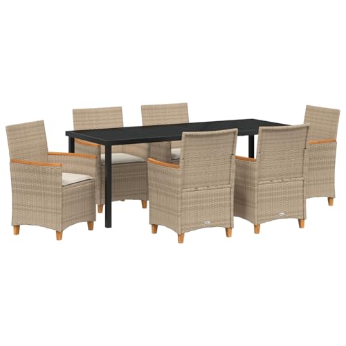 Homgoday 7-teiliges Garten-Esstisch-Set mit Kissen Beige Poly-Rattan Outdoor M?Bel mit Sessel Model3381105 Homgoday 7-teiliges Garten-Esstisch-Set mit Kissen Beige Poly-Rattan Outdoor M?Bel mit Sessel Model3381105 von Homgoday