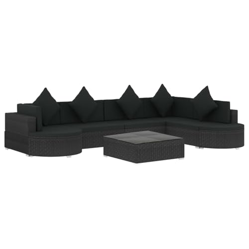 Homgoday 8-TLG. Garten-Lounge-Set mit Auflagen Poly Rattan Schwarz Entspannungsstuhl Model46751 Homgoday 8-TLG. Garten-Lounge-Set mit Auflagen Poly Rattan Schwarz Entspannungsstuhl Model46751 von Homgoday
