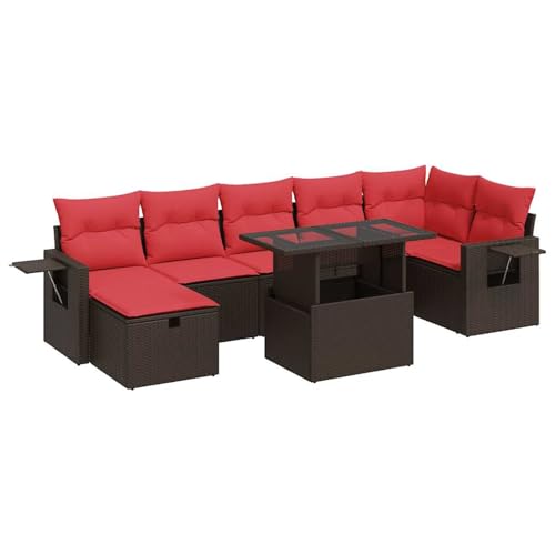 Homgoday 8-TLG. Garten-Sofagarnitur mit Kissen Schwarz Poly Rattan Sofa Im Freien Model3327874 Homgoday 8-TLG. Garten-Sofagarnitur mit Kissen Schwarz Poly Rattan Sofa Im Freien Model3327874 von Homgoday