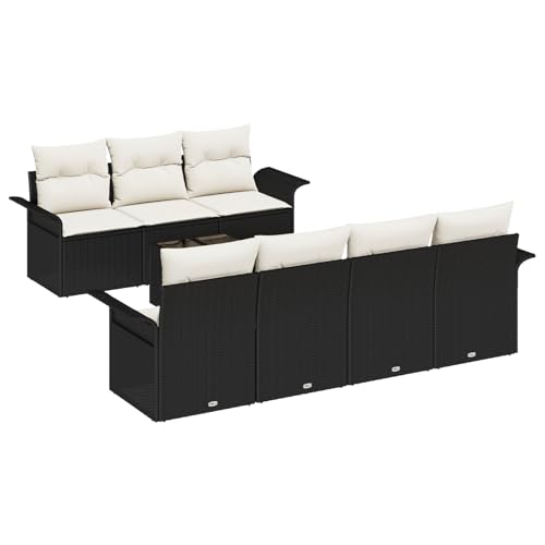Homgoday 8-TLG. Garten-Sofagarnitur mit Kissen Schwarz Poly Rattan Sofa Im Freien Model3345267 Homgoday 8-TLG. Garten-Sofagarnitur mit Kissen Schwarz Poly Rattan Sofa Im Freien Model3345267 von Homgoday