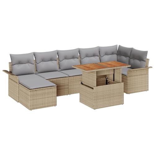 Homgoday 8-teilige Garten Essgruppe mit Kissen Beige Poly Rattan Akazie Outdoor M?Bel mit Sessel Model3349363 Homgoday 8-teilige Garten Essgruppe mit Kissen Beige Poly Rattan Akazie Outdoor M?Bel mit Sessel Model3349363 von Homgoday