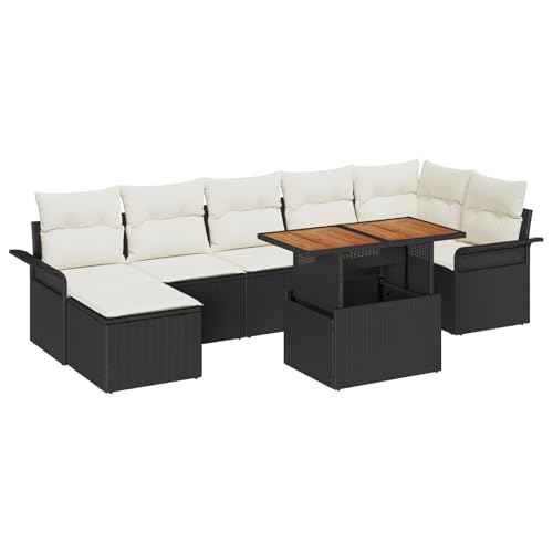 Homgoday 8-teilige Garten-Essgruppe mit Kissen Schwarz Poly Rattan Akazie Outdoor M?Bel mit Sessel Model3349361 Homgoday 8-teilige Garten-Essgruppe mit Kissen Schwarz Poly Rattan Akazie Outdoor M?Bel mit Sessel Model3349361 von Homgoday