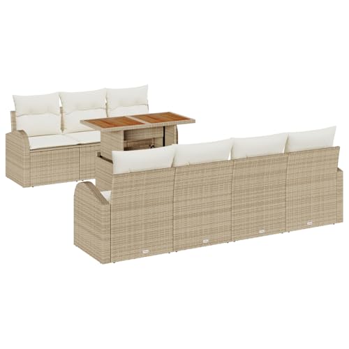 Homgoday 8-teiliges Garten-Essgruppen-Set mit Kissen Beige Poly Rattan Akazie Outdoor M?Bel mit Sessel Model3349546 Homgoday 8-teiliges Garten-Essgruppen-Set mit Kissen Beige Poly Rattan Akazie Outdoor M?Bel mit Sessel Model3349546 von Homgoday