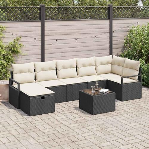 Homgoday 8-teiliges Garten-Sofa-Set mit Kissen Schwarz Poly-Rattan Sofa Im Freien Model3360538 Homgoday 8-teiliges Garten-Sofa-Set mit Kissen Schwarz Poly-Rattan Sofa Im Freien Model3360538 von Homgoday